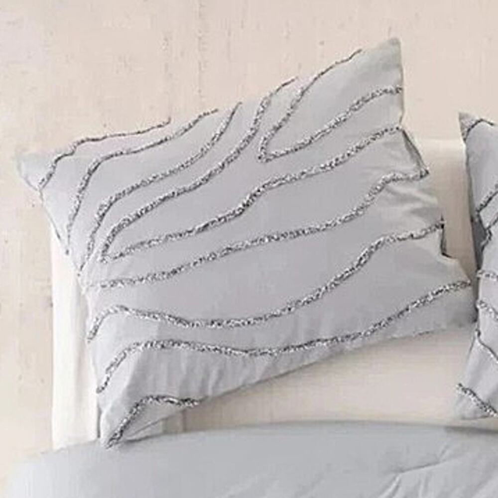 Urban Outfitters Margot Tufted Floral Blue Sham - New